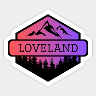 Loveland Colorado Mountains and Trees Sticker